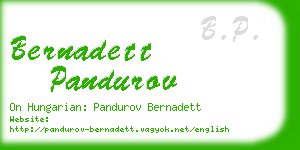 bernadett pandurov business card